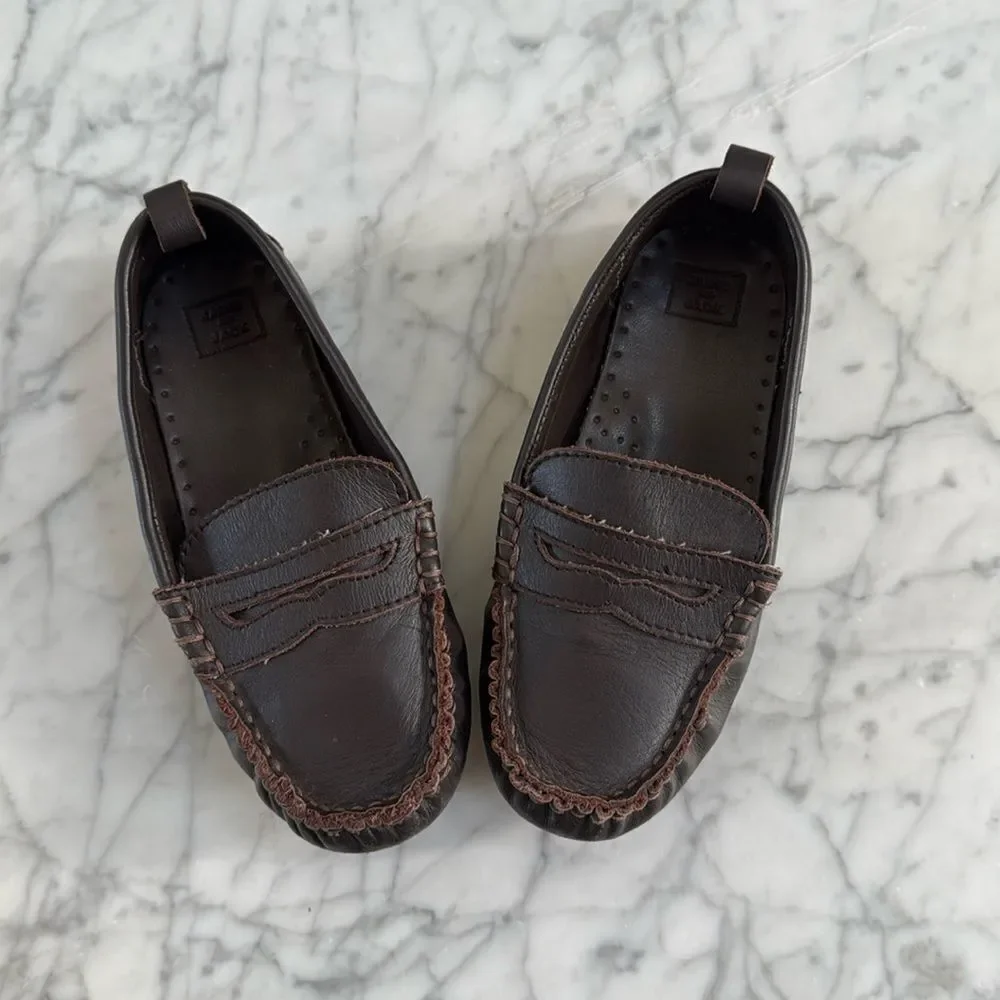 Janie & Jack Leather Penny Loafers Sz 13